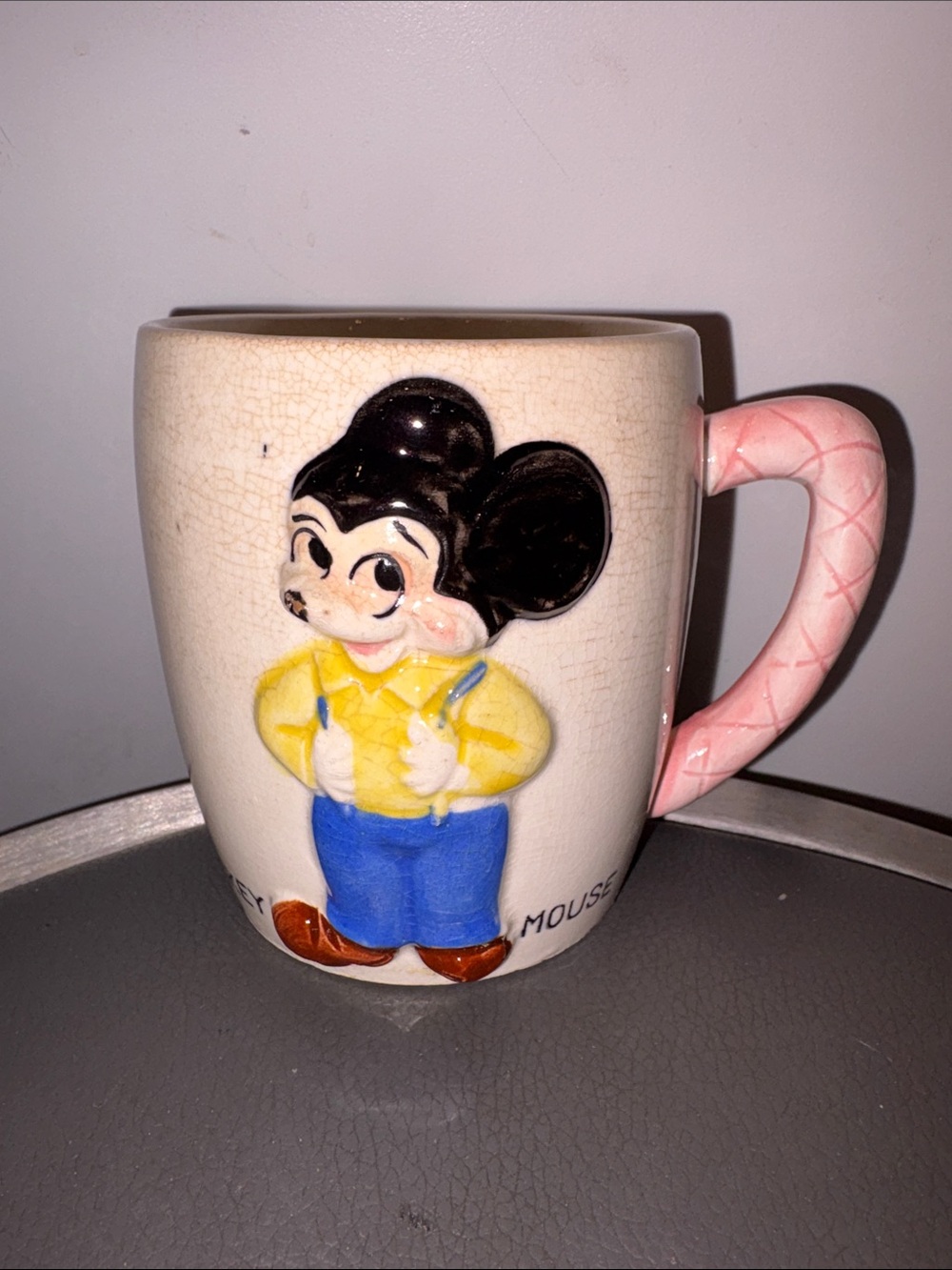 Vintage Disney Mickey Mouse Ceramic Character Mug, 10 Ounces